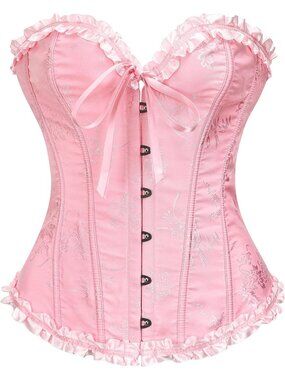 Women's  Pink Bustier Shapewear Lingerie Halloween Waist Push Up Corset Tops